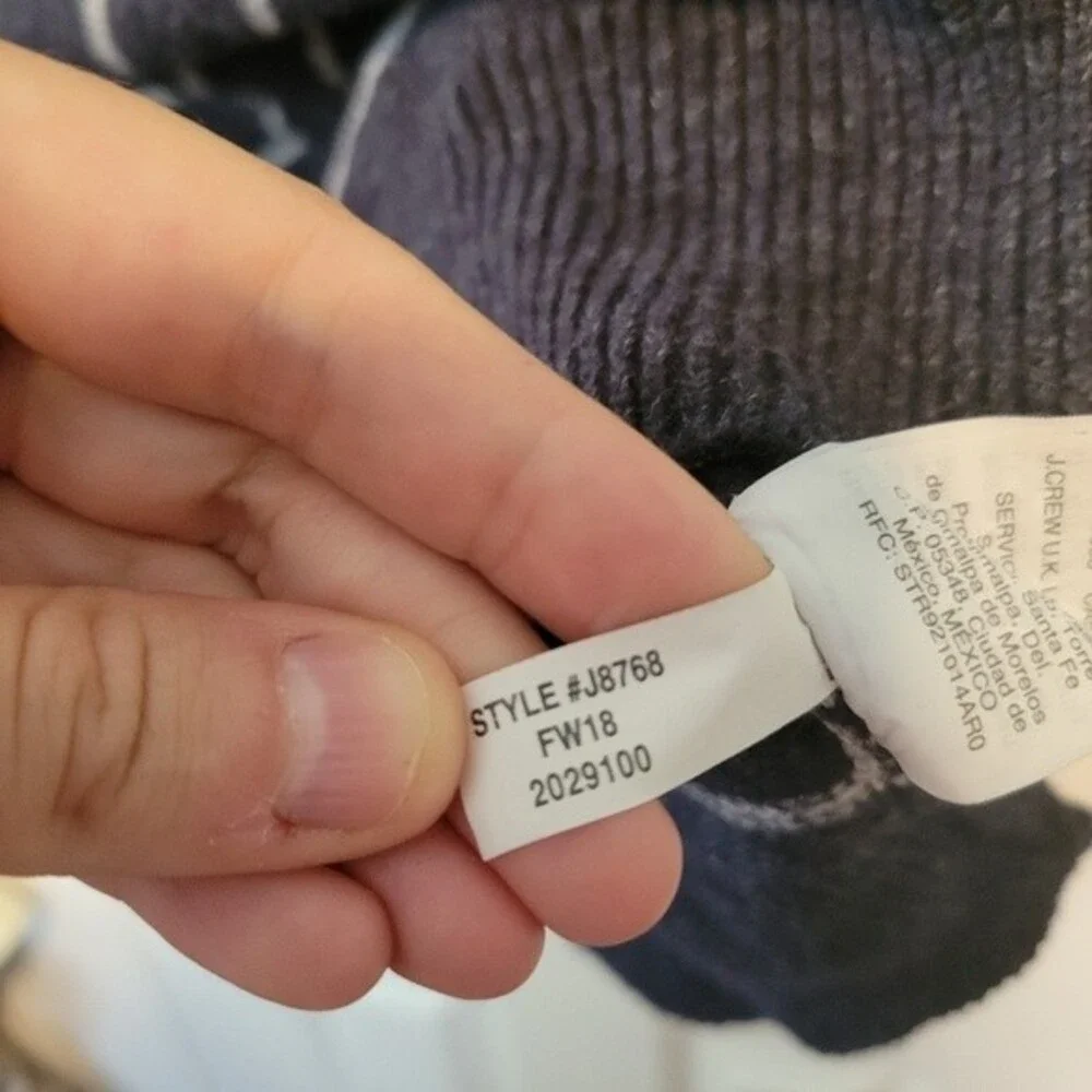 J. Crew Men's Blue & Gray Stripe Wool Blend Sweater Size Medium